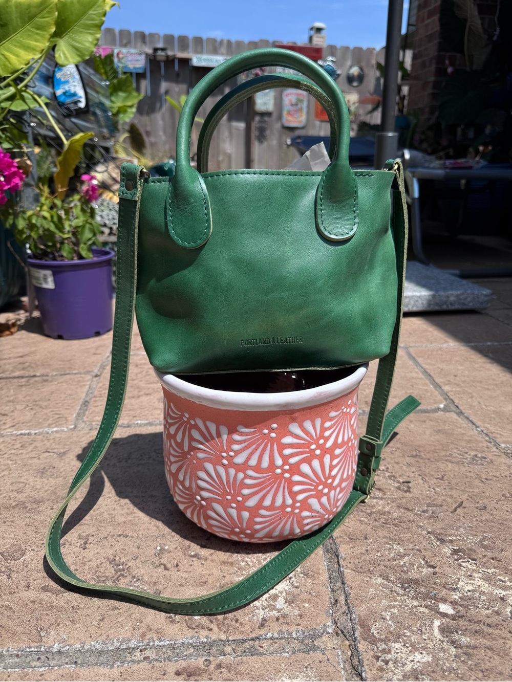 Stylish Green Mini Leather Bag-Raindrop Crossbody in Cowboy Mint PLG - Picture 4 of 7